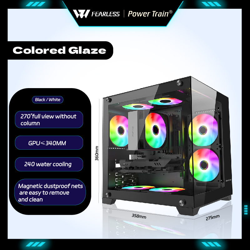 Retro Gaming Pc Case - Power Train Colored Glaze MATX Gabinetes