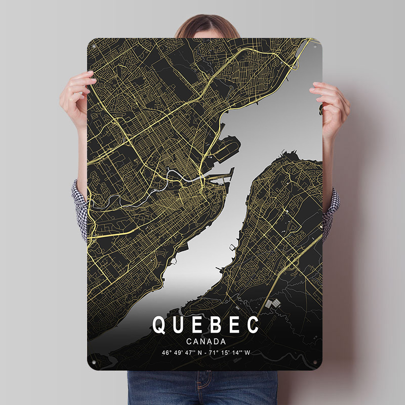 Retro Gaming Quebec - Poster Stampato della Mappa di Quebec